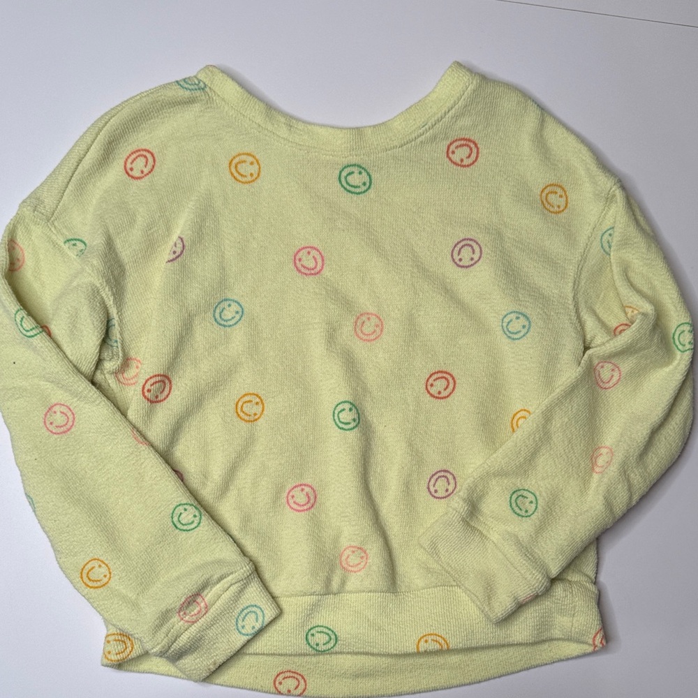 Cat & Jack Yellow Smiley Face Crewneck